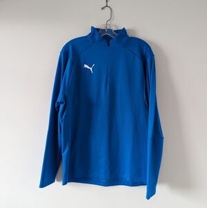 PUMA Men's Quarter-Zip Performance Pullover in Vibrant Blue, Size Large